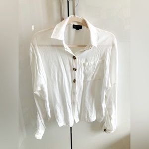 Topshop white button down shirt size 2